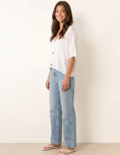 Thin Knit Button Front Boxy Cardigan