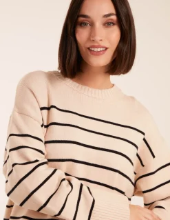 Thin Stripe Crew Neck Chunky Jumper