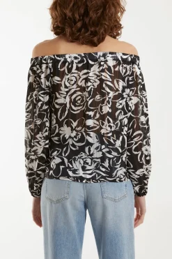 Tie Front Bardot Top