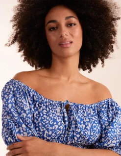 Tie Front Shirred Waist Midi Dress