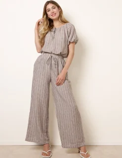 Tie Front Stripe Blouse