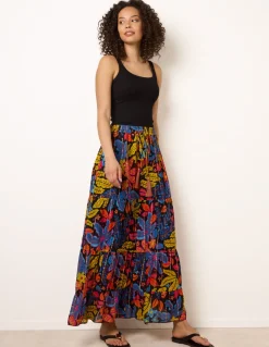 Tiered Bright Maxi Skirt