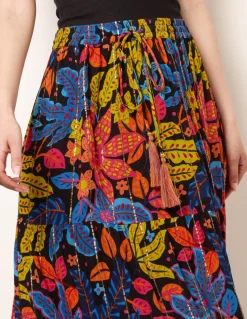 Tiered Bright Maxi Skirt