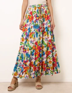 Tiered Bright Maxi Skirt