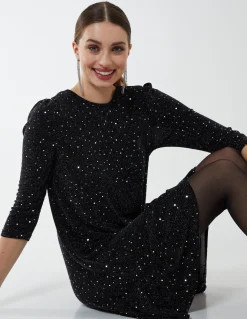 Tiered Hem Smock Midi Dress
