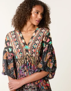 Tiered V Neck Dress