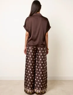Tie Shirt Polka Dot Trouser Set