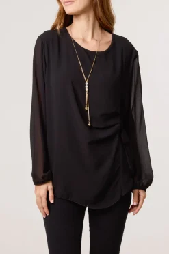 Tie Side Chiffon Necklace Top