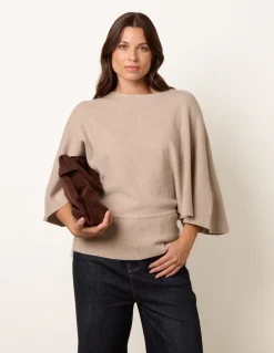 Tie Waist Batwing Knit Jumper