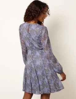 Tie Waist Godet Mini Dress
