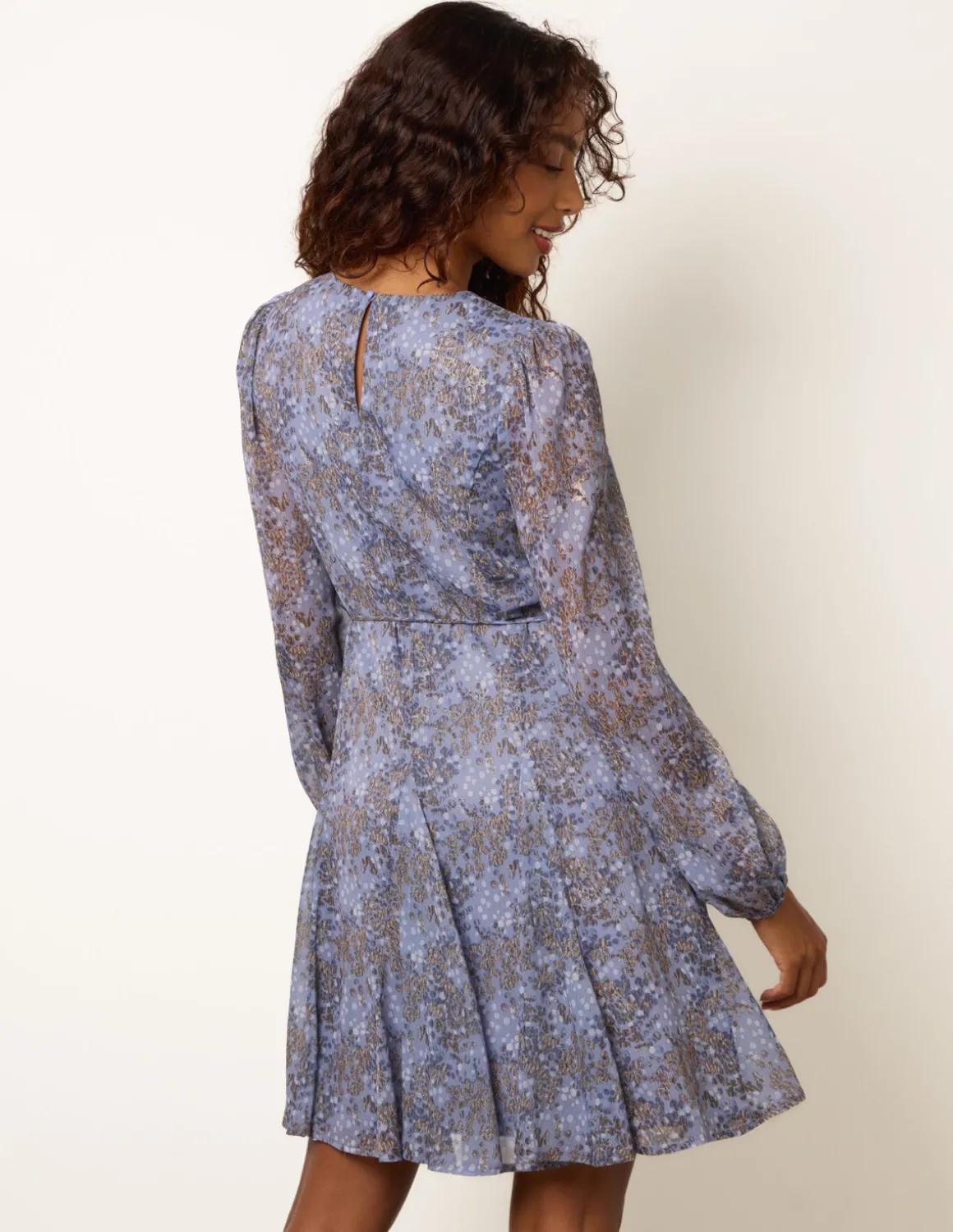 Tie Waist Godet Mini Dress