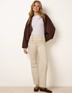 Triple Button Front Jeans