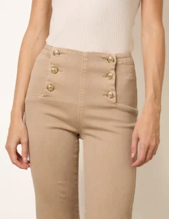 Triple Button Front Jeans