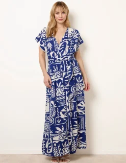 Tropical Block Print Dress