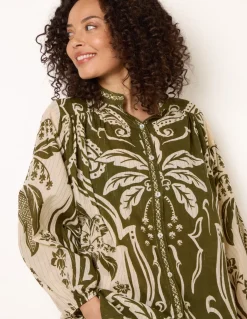 Tropical Metallic Oversized Shirt