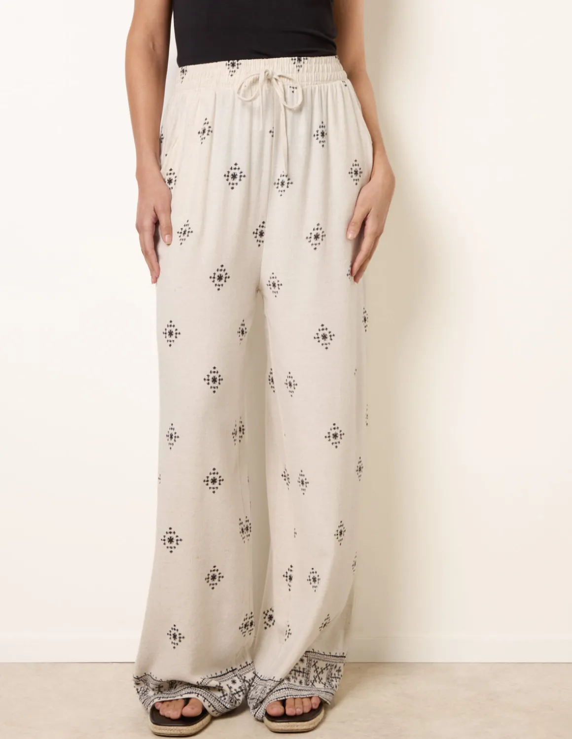 Trousers With All Over Embroidery