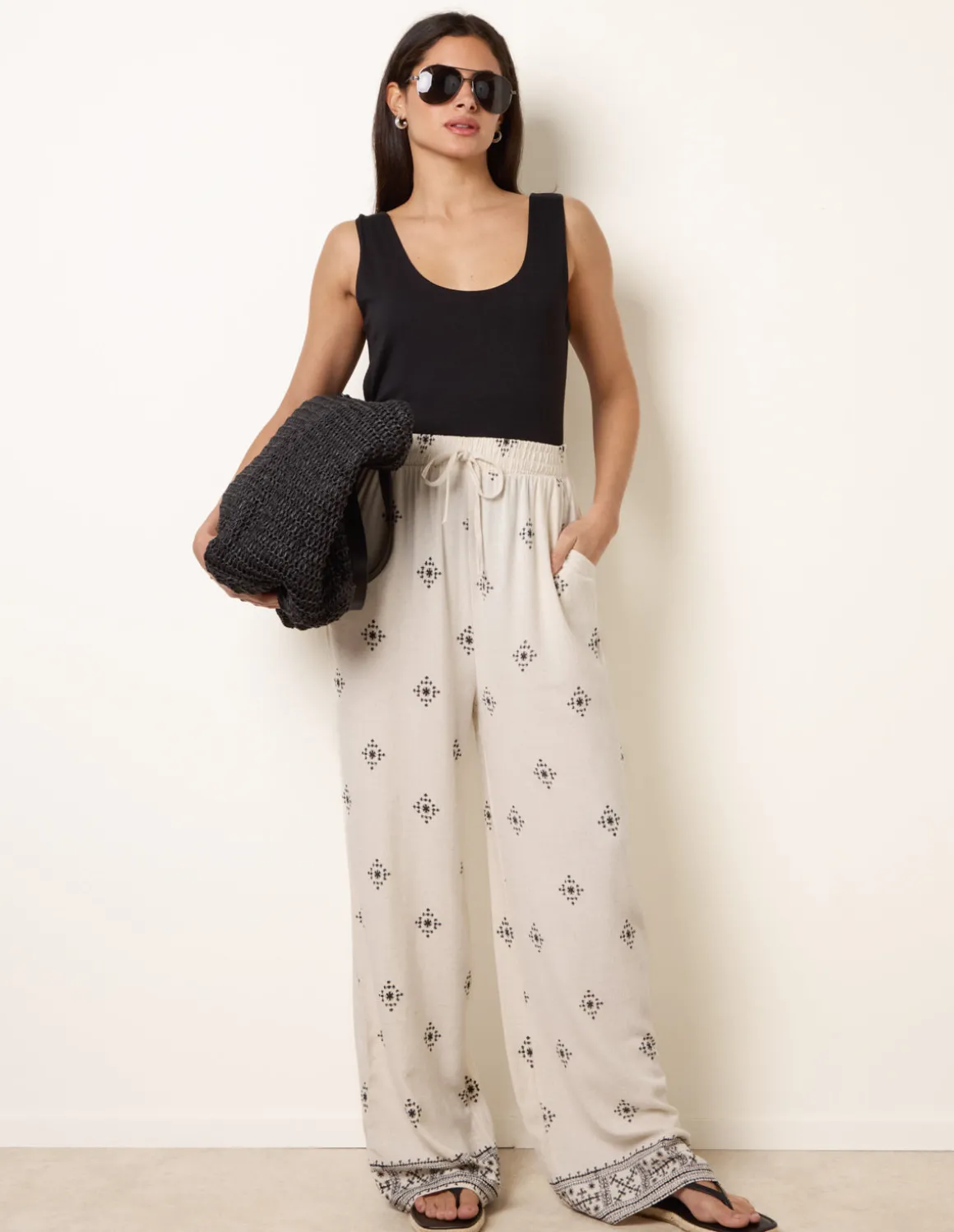 Trousers With All Over Embroidery
