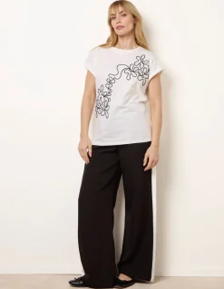 T-Shirt With Floral Embroidery