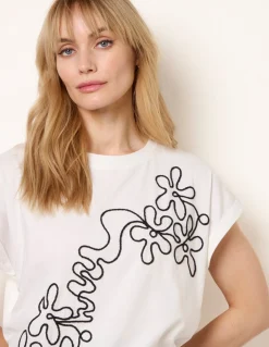 T-Shirt With Floral Embroidery