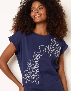 T-Shirt With Floral Embroidery