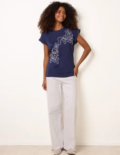 T-Shirt With Floral Embroidery
