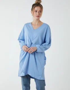 Twist Front Cotton Tunic With Side Pocket