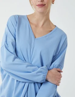 Twist Front Cotton Tunic With Side Pocket