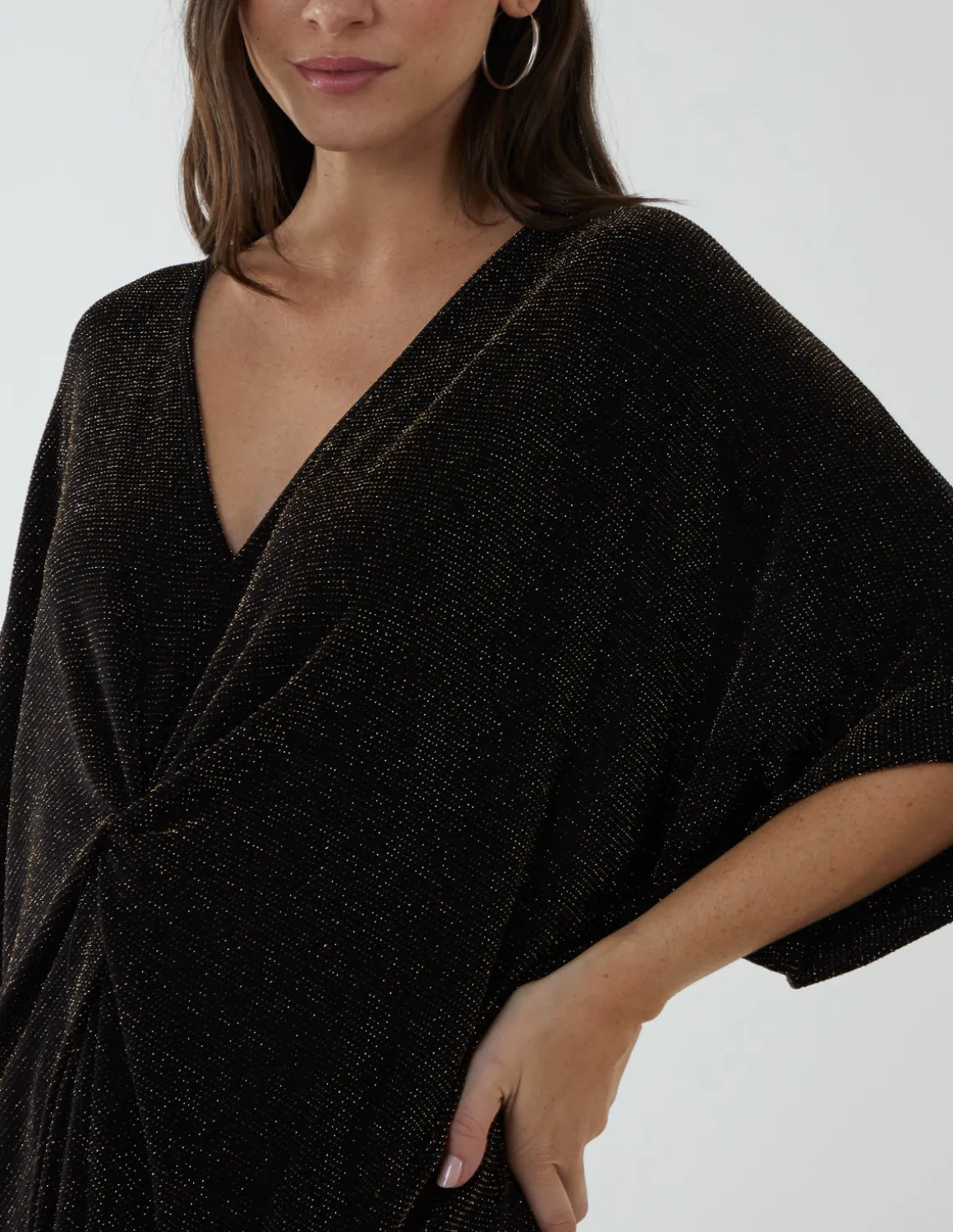 Twist Front Metalic Top