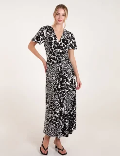 Twist Front Printed Maxi Dress