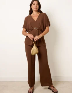 Two Piece Buckle Trouser Set