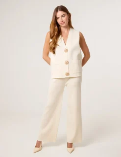 Two -Piece Set With Gold Button Details