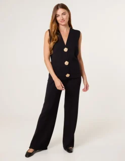 Two-Piece Set With Gold Button Details