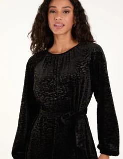 Velvet Belted Swing Dress