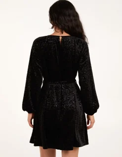 Velvet Belted Swing Dress