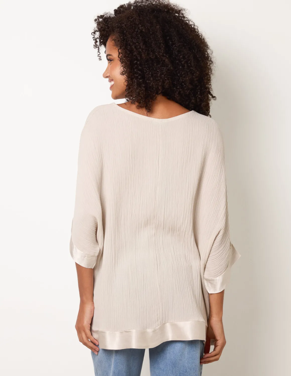 Viscose Crinkle Top With Satin Finish
