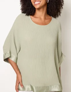 Viscose Crinkle Top With Satin Finish