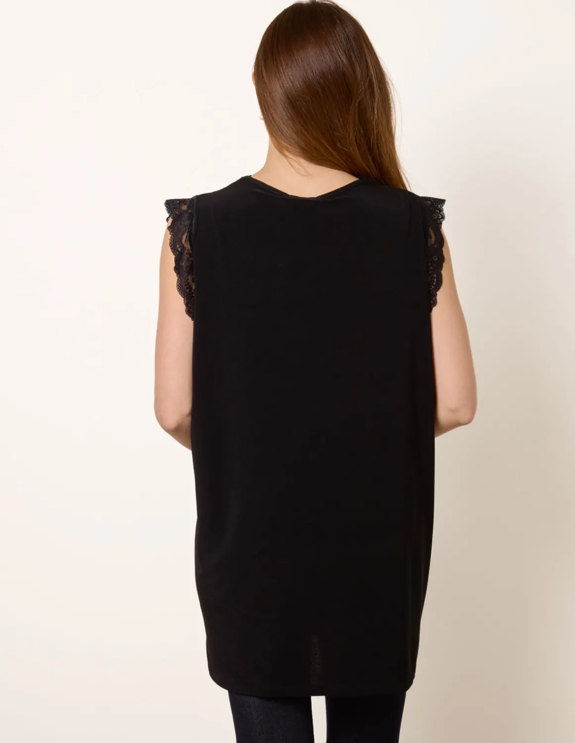 V Lace Trim Top