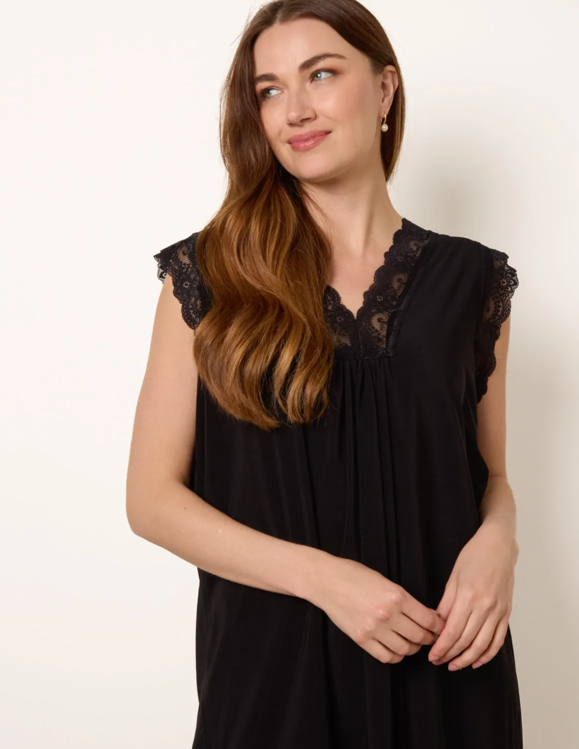 V Lace Trim Top