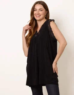 V Lace Trim Top