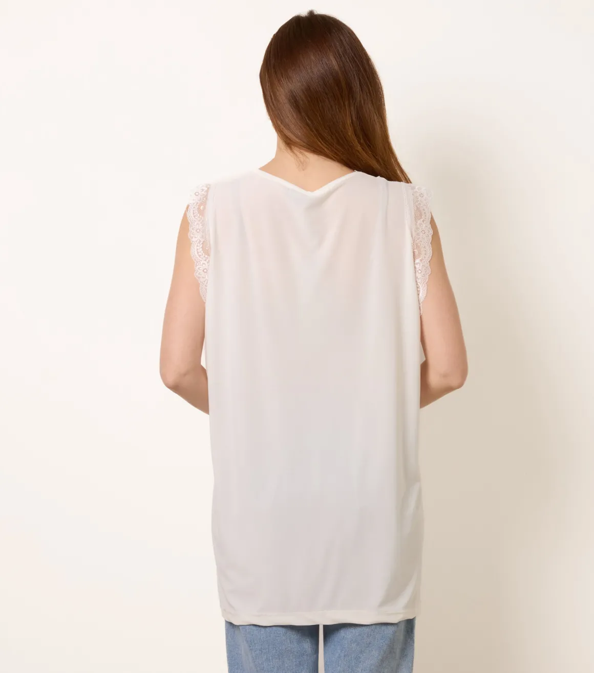 V Lace Trim Top