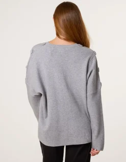 V Neck Button Jumper
