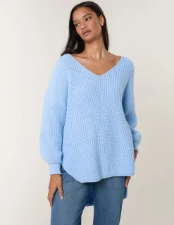 V Neck Chunky Jumper