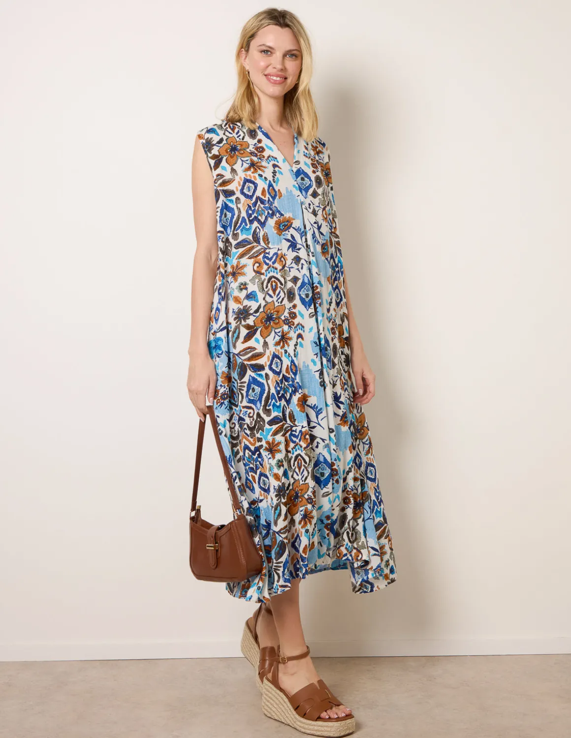 V Neck Loose Fit Maxi Dress