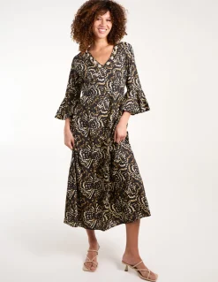 V Neck Shell Midi Dress