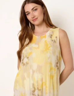 Watercolour Floral Printed Pleated Top