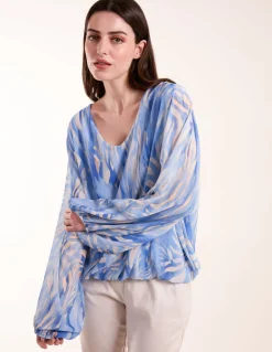 Watercolour V Neck Top