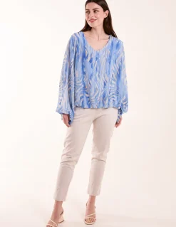 Watercolour V Neck Top