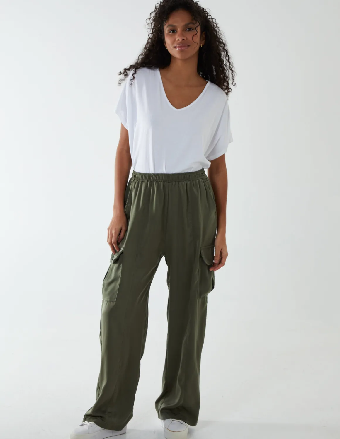 Wide Leg Cargo Trousers