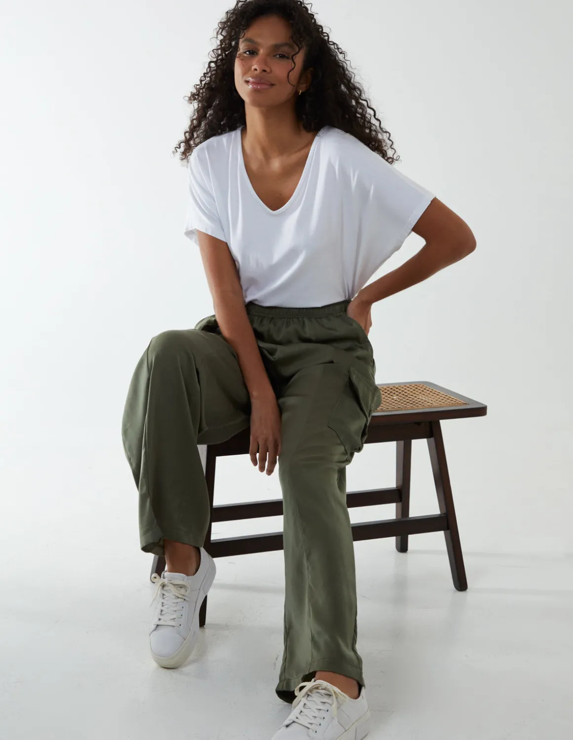 Wide Leg Cargo Trousers