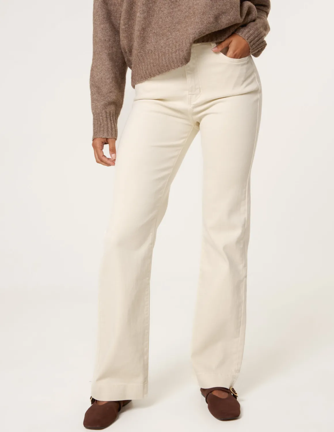 Wide Leg Deep Hem Jeans